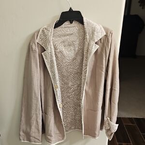 Chico's Tan Blazer Lightweight Suit Jacket